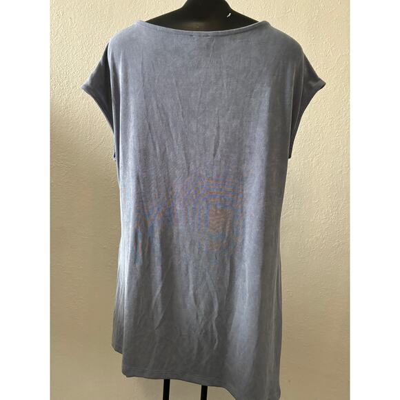 Chicos Travelers Knit Tunic Top Womens Size 8 / 10 Medium Grey Asymmetrical - Picture 4 of 4